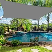 Sun Shade Sail,3x3m Rectangle Waterproof Awning with Stainless Steel Installation Accessories 95% Anti UV Oxford Cloth Canopy Shade Sail Canopy for Outdoor Garden Patio Backyard Lawn and Residential