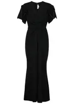 Victoria Beckham Ruched Stretch-crepe Midi Dress - Black - 12 (UK12 / M) 12 (UK12 / M)