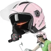 Motorcycle Helmets Full Face | Adjustable Size Safety Adult Motorbike Helmets with Dual | Half Motorcycle Helmets, Men Women Cruiser Street Scooter Caps