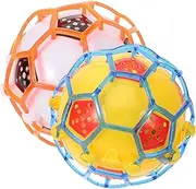 KICHOUSE 2pcs Electric Luminous Music Football Jumping Ball for No Battery Fun Indoor Encourages Dance Coordination Great Stress Reliever Random Color