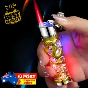Cool Unique Golden Dragon Jet Flame Lighter Torch Sleek Design Windproof Fire