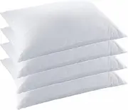 LORD C 4 Pack Pillow Protector Covers Easy Washable Waterproof Antibacterial Dustproof Anti-Allergy Wipe Clean Breathable 50x70cm Comfortable Soft White