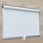Suction Cup Roller Blind,Blackout Curtains,Sunshade Blackout Curtain,Retractable Balcony Sun Shade,Window Sun Protection Roller Blind,Privacy Screen Sun Protection (W60×H150cm/23.6×59in,White)