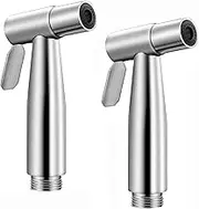 2 Pieces Bidet Sprayer Head, Stainless Steel Bidet Attachment Handheld Bidet Sprayer for Toilet, Adjustable Water Pressure Control Toilet Shower Spray Bathroom Diaper Sprayer