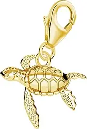 [Goldene Hufeisen] Tortoise Carabiner Charm Pendant 925 Sterling Silver Yellow Gold Plated, Sterling Silver Yellow Gold Sterling Silver Gold-plated Yellow Gold, Not applicable