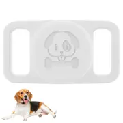 AirTag Dog Collar Holder Water Resistant Airtag Protective Cover for Apple-White