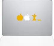 The Decal Guru Edible Apple MacBook Decal Vinyl Sticker, 11" MacBook Air, Yellow