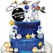 22Pcs Space Cake Topper, Space Cupcake Toppers Astronaut Theme Cake Decoration f