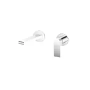 Nero Bianca Wall Basin/Bath Mixer 187mm Separate Back Plate Chrome NR321510ECH
