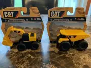 2 CAT Mini Machines Construction Road Rippers Dump Truck & Front Loader NEW