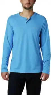 Columbia Men's Thistletown Park Long Sleeve Henley Shirt - 5X Azure Blue Heather