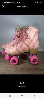 NEW Impala Quad Roller Skates Vegan Pink Tartan Women's Size 6 With Box
