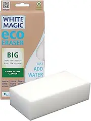 [White Magic] Medium Eraser Sponge - for Bathroom, Oven, Shower, Glass Dishes, Stove Top Cleaning