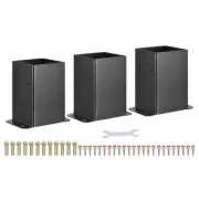 4x4" Post Base 3pcs Black Powder Coated Post Brackets for Deck Railing