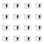 16x Lemon & Lime 1L/14.5cm Fresh Seal Canister Food/Snack Storage White