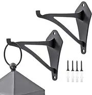 Plant Hangers - Hanging Basket Bracket, Outdoor Plants Hook | Outdoor Wall Mount Plant Hanger, Wall Mounted Hooks for Planter Solar Light, Set of 2 Decorative Hangable Flower Pot Bracket