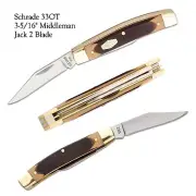 NEW Schrade OLD TIMER 33OT 3-5/16" Middleman Jack 2 Blade Clip Point Knife