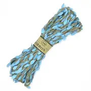 10m Blue Leaf Hessian Ribbon