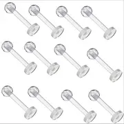 [Happyupcity] Cartilage Earring 30Pcs Clear Silica Gel and Acrylic Retainer Lip Rings Nose Studs Ear Helix Earring Clear Flat Top Retainer