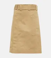 [Lemaire] Lemaire Belted cotton and linen miniskirt UK 14 beige