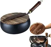 Wok Sauté Pan | Nonstick Home Sauteed Pans,Heat Resistant Iron Utensils for Daily Use in Induction and Electric Cookers, Prepare Meats and Vegetables