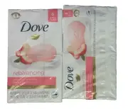 2 X Dove Rebalancing White Peach & Rice Milk Moisturizing Cream Bar Soap 12 Bars