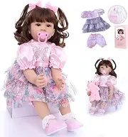 SYP Reborn Dolls 24 Inch 60cm Reborn Baby Dolls Handmade Soft Silicone Vinyl Reborn Toddler Dolls Girl Toy Realistic Reborn Baby Birthday Gift Reborn Dolls Girl Like a Lifelike Baby