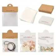 100 Sets Printed Word Rectangle Paper Foldable Header Cards with Hole 6x8x0.05cm