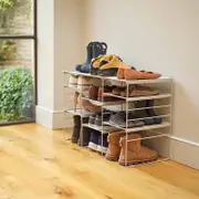 Joseph Joseph Level Plus 3-Tier Adjustable Shoe Rack Ecru