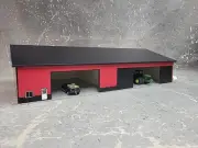 1/64 Custom scratch built 70x130 Machine Shed Black/Red With Floor