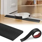 LOMUG Door Threshold Ramps, Rubber Ramp, Transition Profile, Self-Adhesive, Compensation Profile, Rubber Door Threshold Ramps, Wheelchair Ramp for Door Openings, Pram, Garage (Black, 8 x 1.5 x 90 cm)