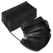 100-Pack Disposable Face Masks Black Protective 3-Layers Mouth Covers