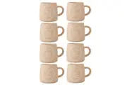 8PK Mikasa 400ml Eat Sleep Tea Repeat Coffee Mug Cup Stoneware Drinkware Orange