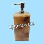 Brown Quartz Agate Soap Dispenser 250ml | Handmade Stone Lotion Shampoo Sanitize