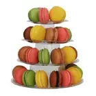Clear 4 Tiers Macaroon Display Stand Round Macaroon 260*210mm Pro Top 1 Pcs