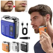 Portable Electric Beard Shaver Rechargeable Rotary Dual Head Razor Mini Shavers