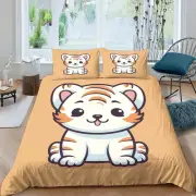 Animal Cat Double 200X200 Cm Adults Comforter Cover Set 3 Pieces Bedding Set