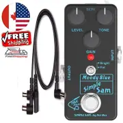 Simple Sam MOODY BLUE HB-SS-MB Classic Blues Style Ov/drive Guitar FX Pedal+PDC3