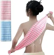 2 Pack Back Scrubber for Shower Bath, Exfoliating Body Scrubber, Japanese Scrub Wash Cloth, Exfoliating Washcloth Towel for Men Women, Body Exfoliator Loofah Luffa Sponge Net Rag Back Washer