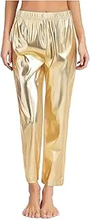 [TiaoBug] Women Praise Dance Pants Metallic Shiny Long Pants Straight Trousers Liturgical Dancewear