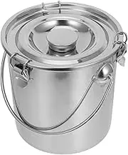 iplusmile Stainless Steel Sealed Storage Bucket with Handle Versatile Food Storage Container for Oil Milk Rice Camping Supplies for Parties Outdoor Events