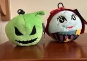 2 Nightmare Before Christmas Plush Clip SET Sally and Oogie NEW 4 inch Keychain