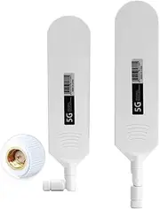 Vecys 4G LTE Antenna SMA Male Plug 42dBi 4G/5G High Gain Omnidirectional Glue Stick Antenna 600-6000MHz (White, Pack of 2)