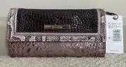 Brahmin Cordelia Trifold Leather Wallet Clutch MELLOW ROSE JESSAMINE Pink NWT