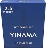 Yinama Alto Saxophone Reeds for Alto Sax Strength 2.5; Box of 10