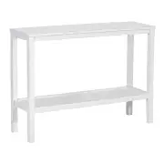 Jasmine Console Hallway Entry Table 110cm Mindi Timber Wood Rattan - White