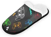 Glaphy Video Game Gamepad Slippers Memory Foam Non-Slip Indoor House Slippers Bedroom Hotel Home Shoes for Women Men