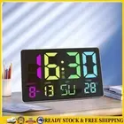 10 Inch Digital Wall Alarm Clock 12/24H for Living Room Office Bedroom (Black) *