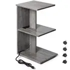 End Table with Charging Station, Narrow Side Tables for Small Spaces with USB...