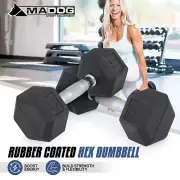 10LBs Rubber Coated Hex Dumbbell Strength Training Fitness Arm Exercise,Set of 2